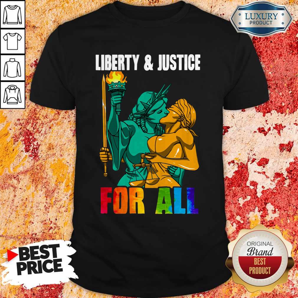 Nice LGBT Liberty Justice Status For All Shirt