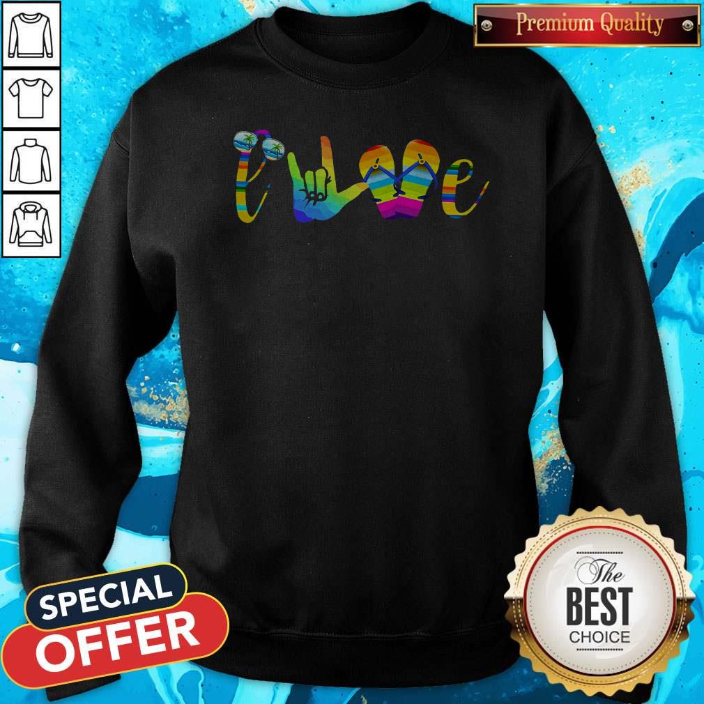 Nice LGBT Love Sign Language Camping Shirt