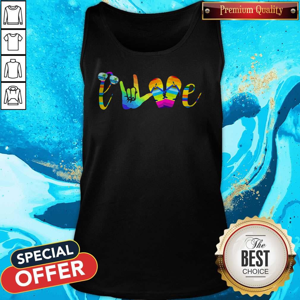 Nice LGBT Love Sign Language Camping Shirt