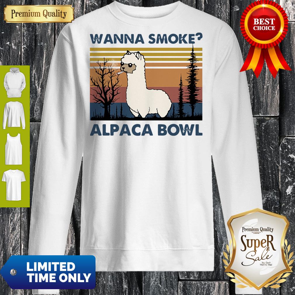 Nice Llama Wanna Smoke Alpaca Bowl Vintage Shirt