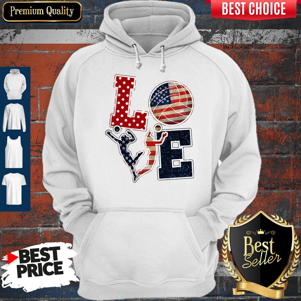 Nice Love Volleyball America Flag shirt