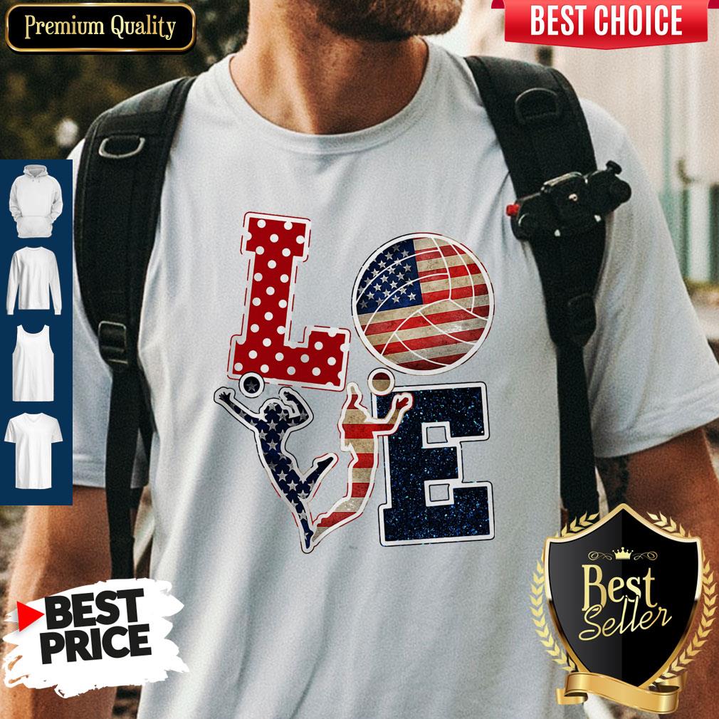 Nice Love Volleyball America Flag shirt