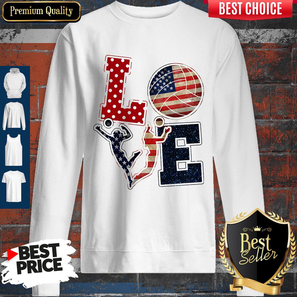 Nice Love Volleyball America Flag shirt