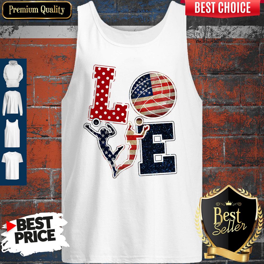 Nice Love Volleyball America Flag shirt