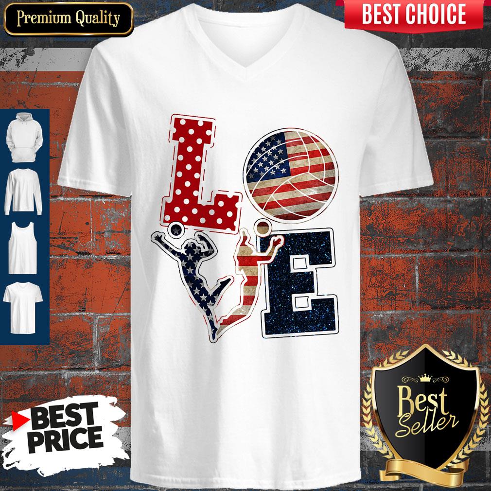 Nice Love Volleyball America Flag shirt