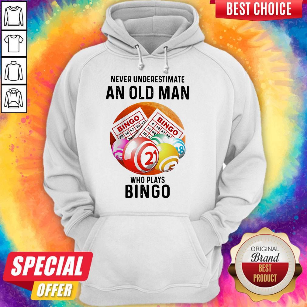 Nice Never Underestimate An Old Man Who Plays Bingo Sunset Shirt