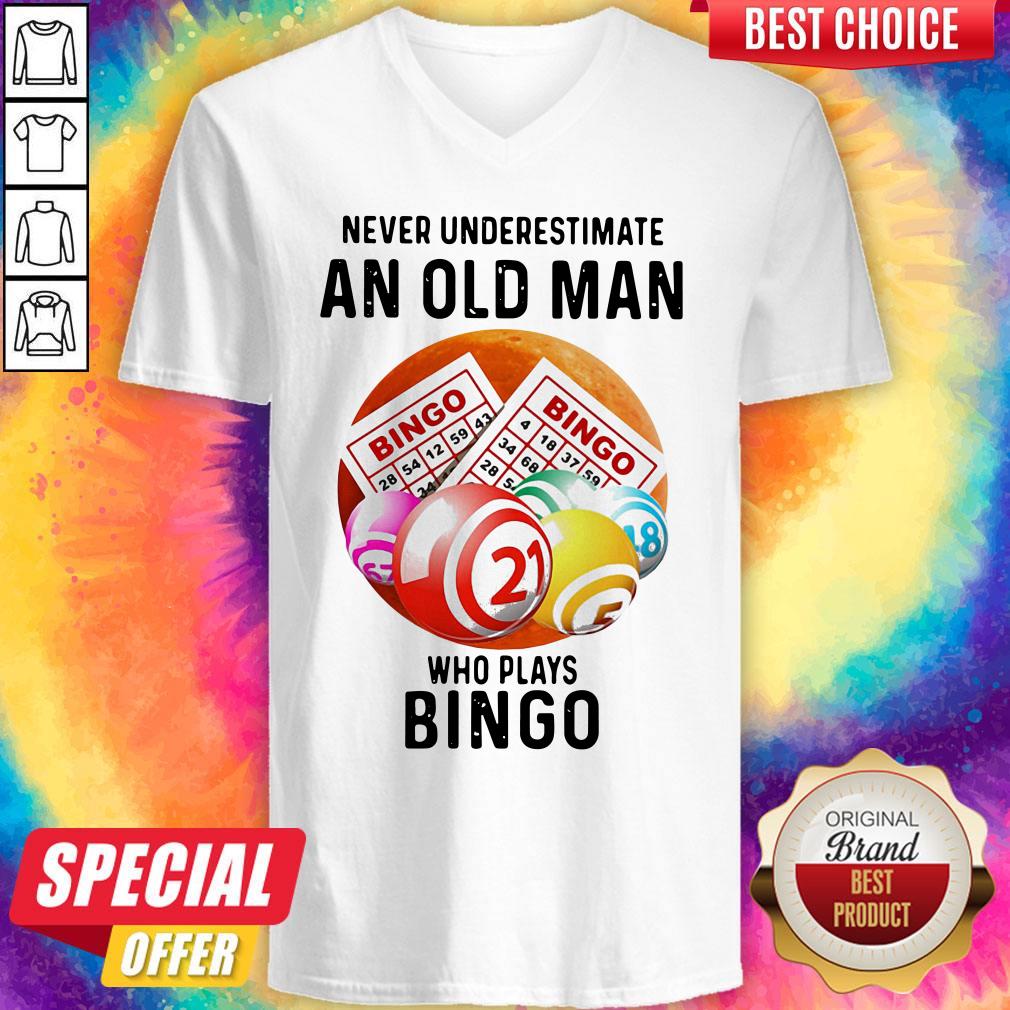 Nice Never Underestimate An Old Man Who Plays Bingo Sunset Shirt