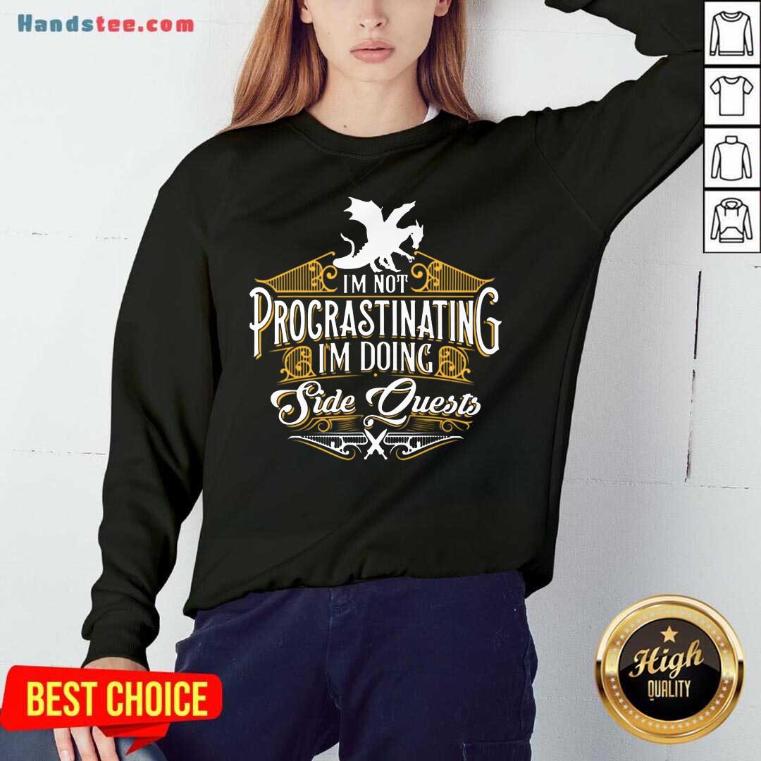 Nice Not Procrastinating Side Quests RPG Gamer Dragons Shirt