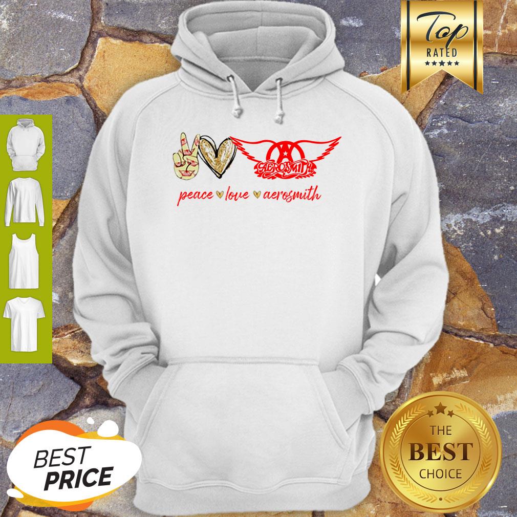 Nice Peace Love Aerosmith Logo Shirt