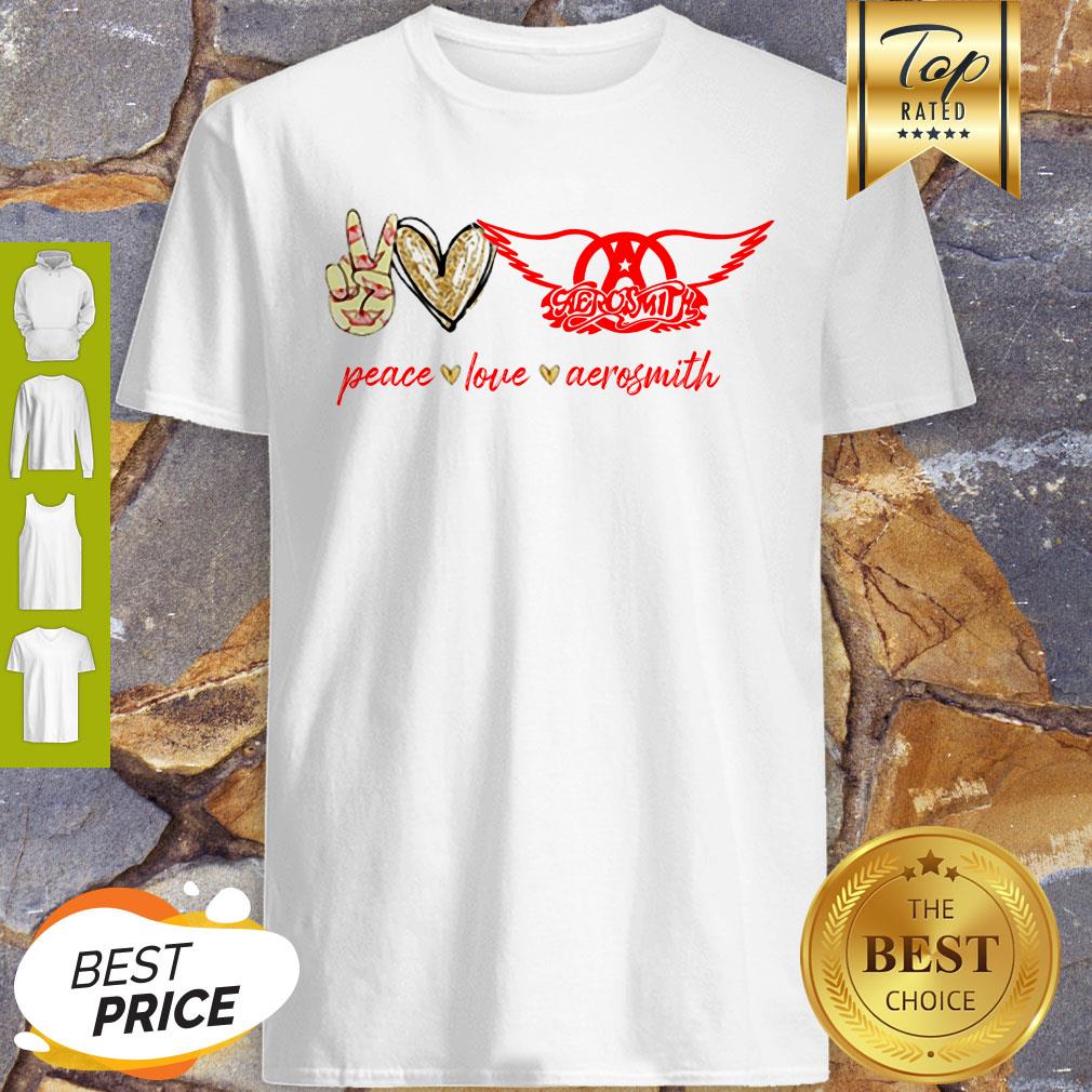 Nice Peace Love Aerosmith Logo Shirt