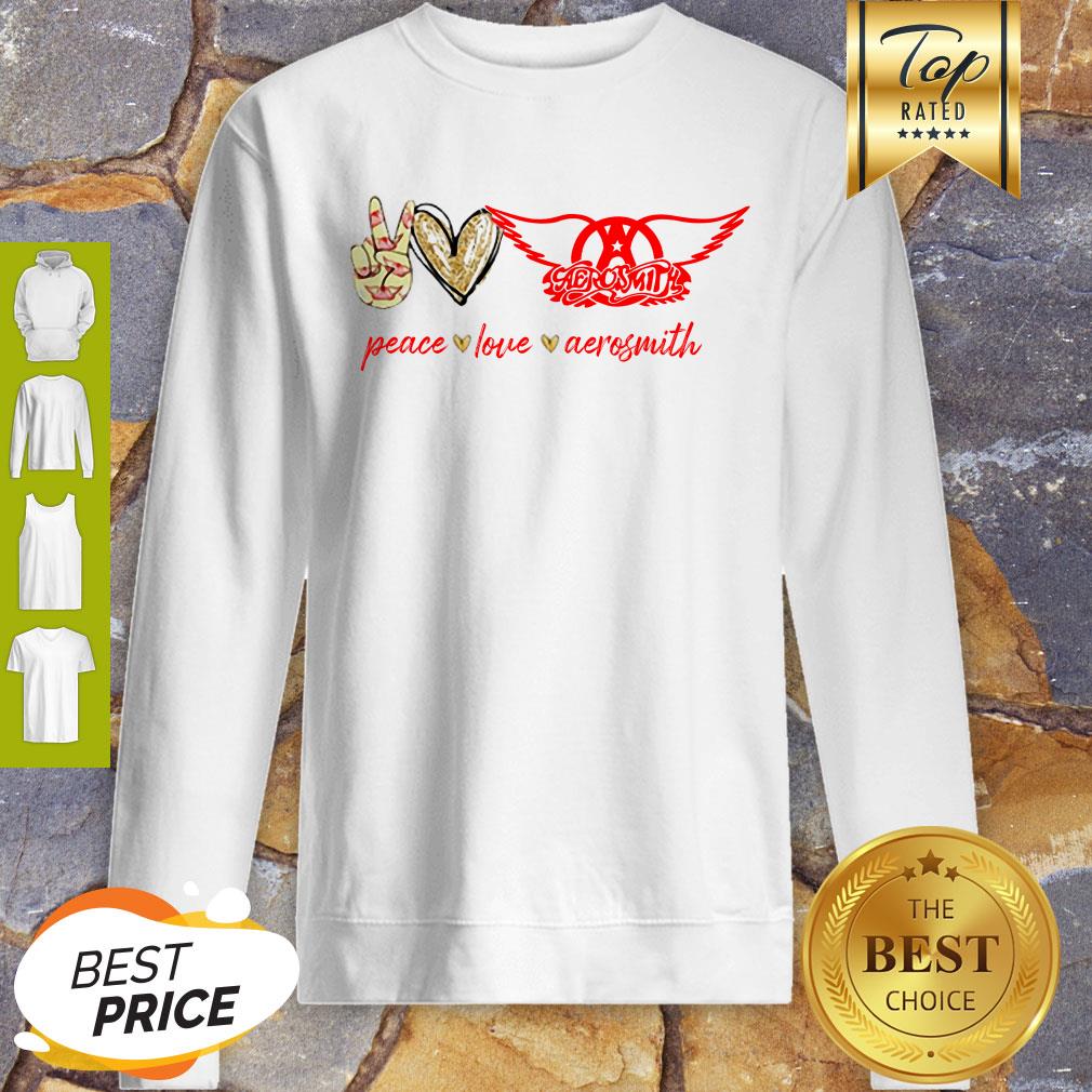Nice Peace Love Aerosmith Logo Shirt
