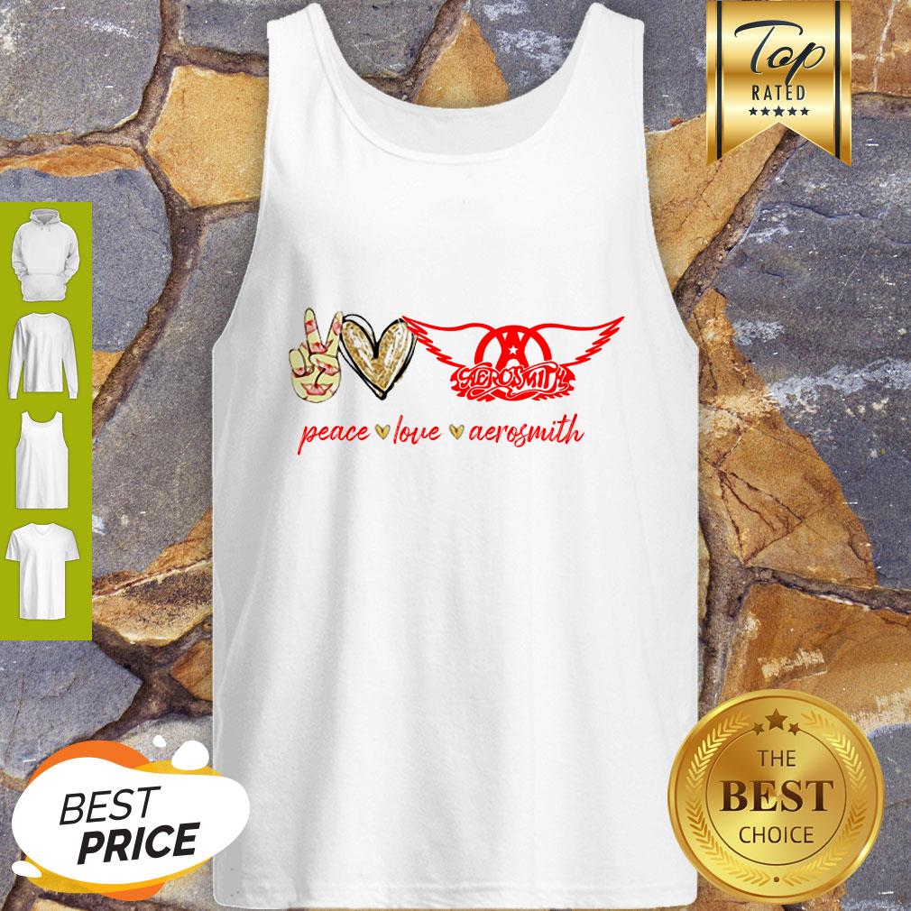 Nice Peace Love Aerosmith Logo Shirt