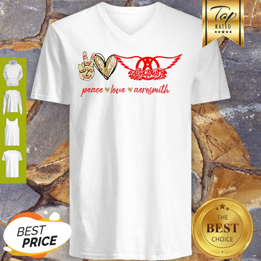 Nice Peace Love Aerosmith Logo Shirt