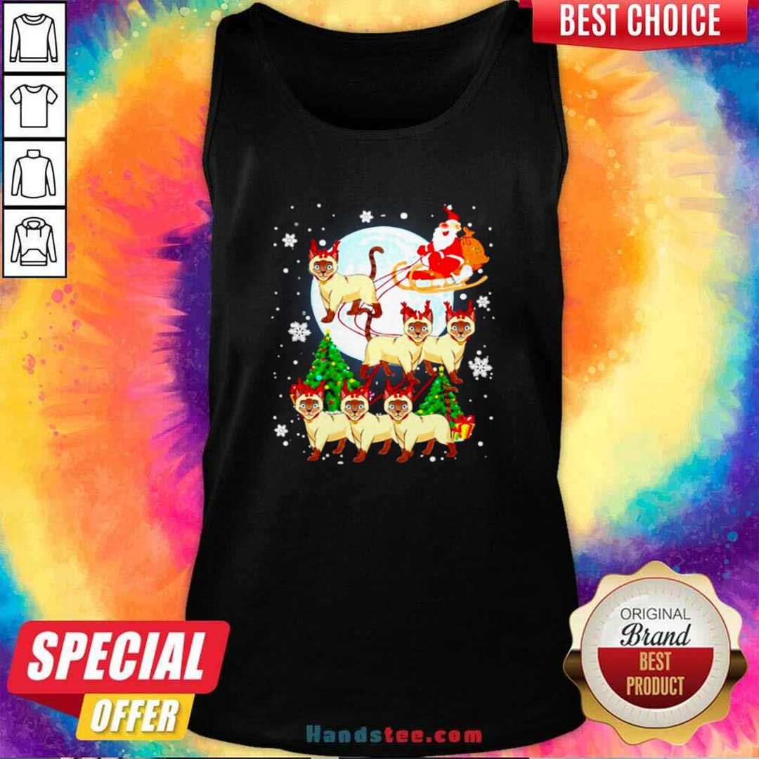 Nice Santa Claus riding Siamese Reindeer Merry Christmas Shirt