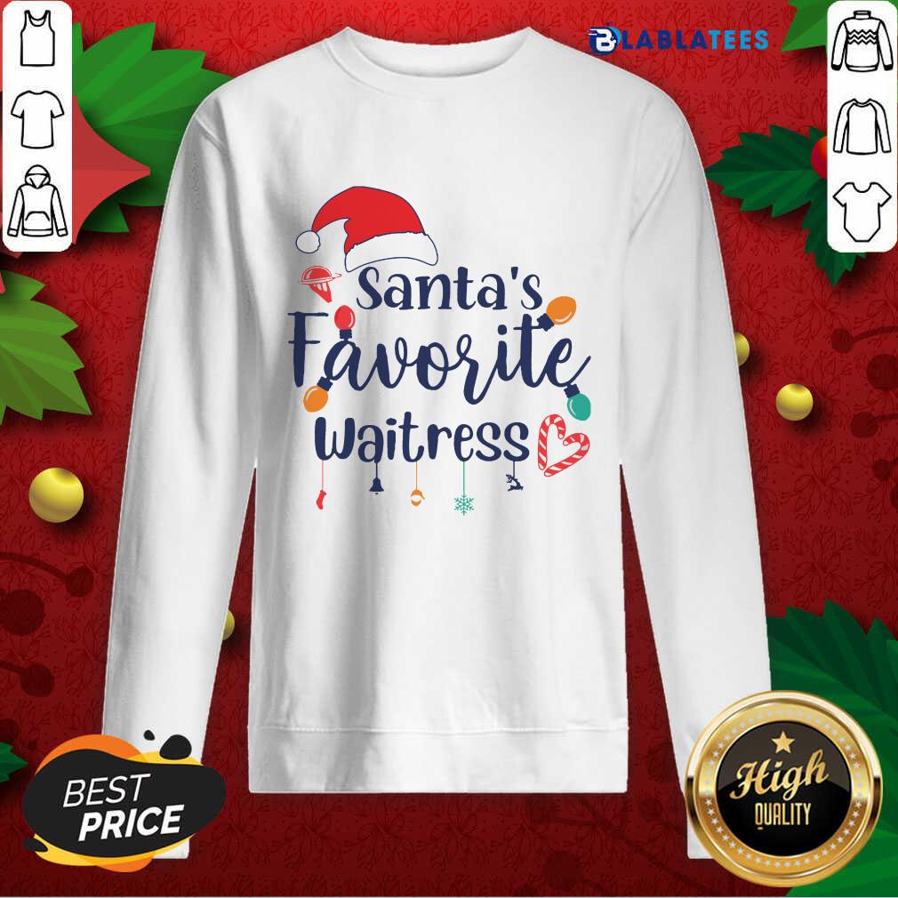 Nice Santa's Favorite Waitress Christmas Shirt