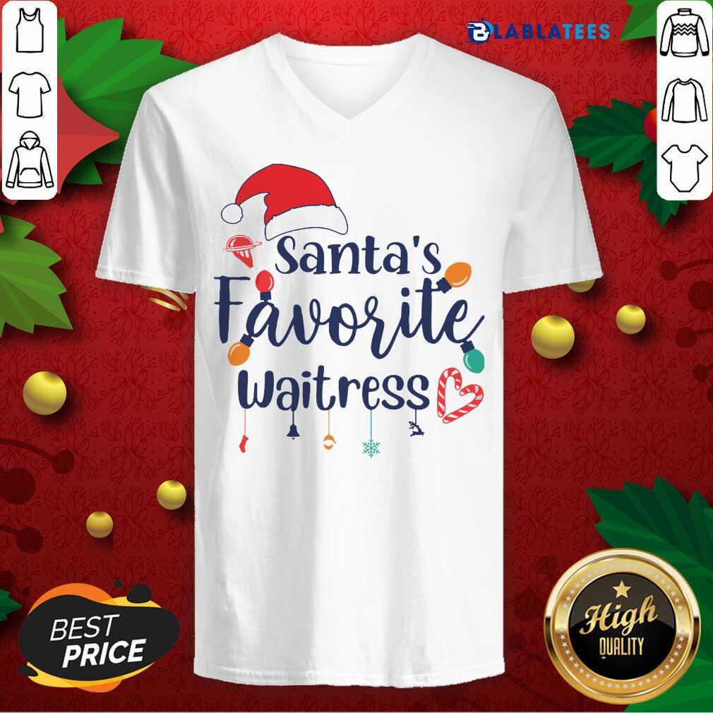 Nice Santa's Favorite Waitress Christmas Shirt