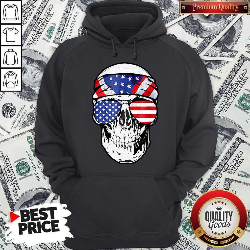 Nice Skull American Flag Happy Independence Day Shirt