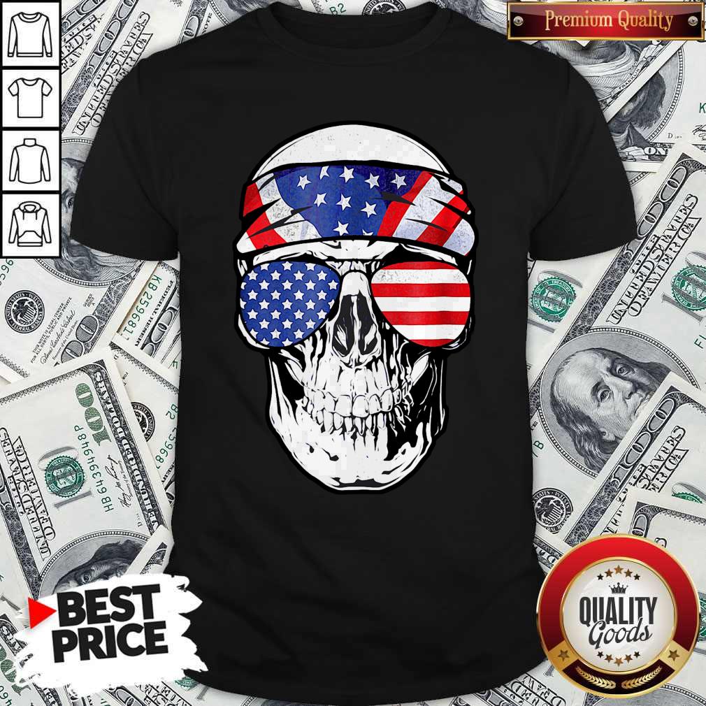 Nice Skull American Flag Happy Independence Day Shirt