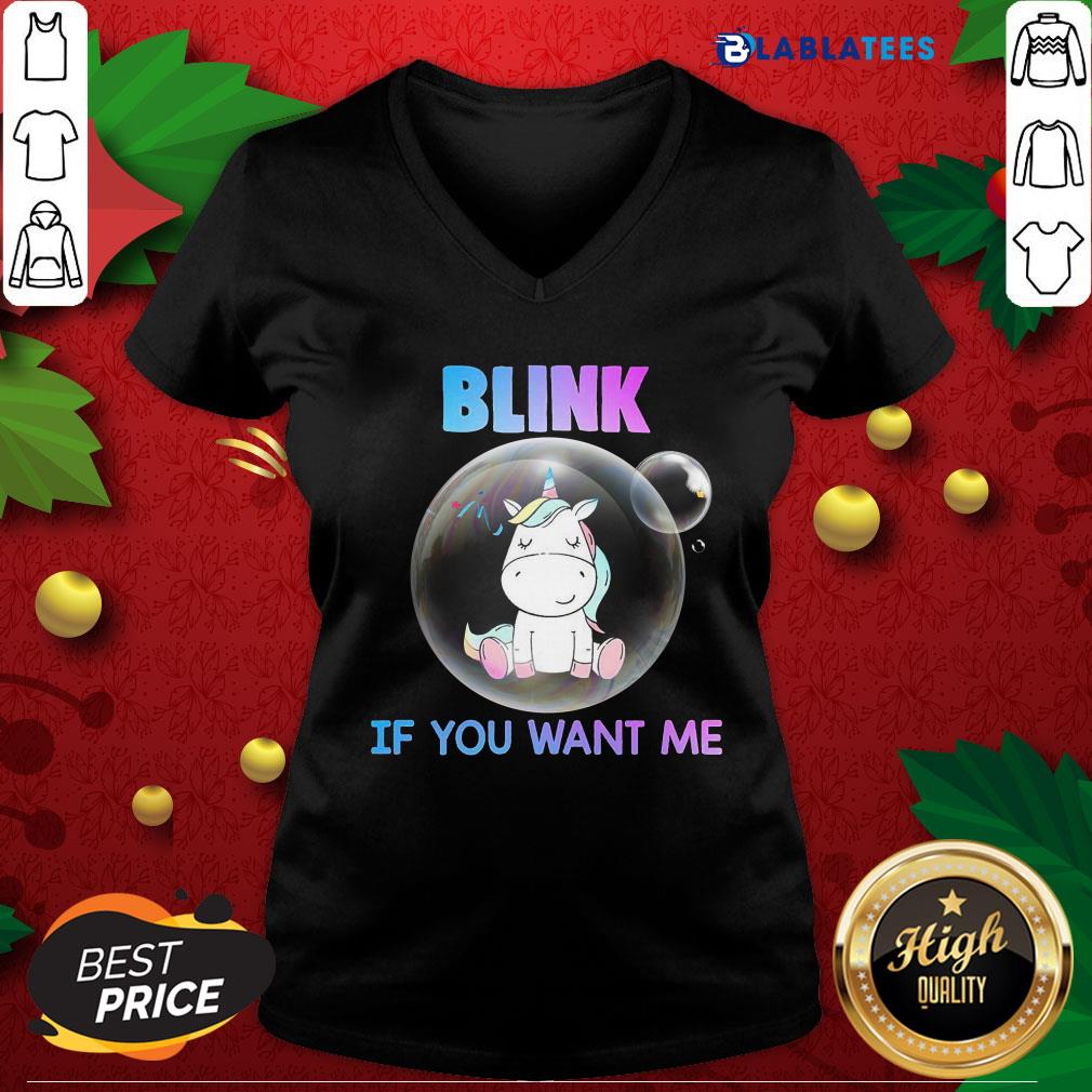 Nice Unicorn Balloons Blink If You Want Me Shirt