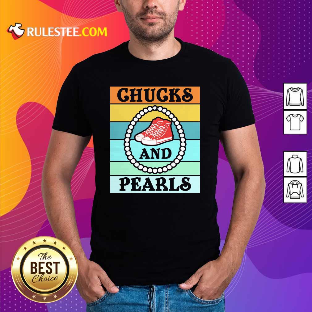 Nice Vintage Chucks And Pearls With Kamala Harris For President 2021 Shirt