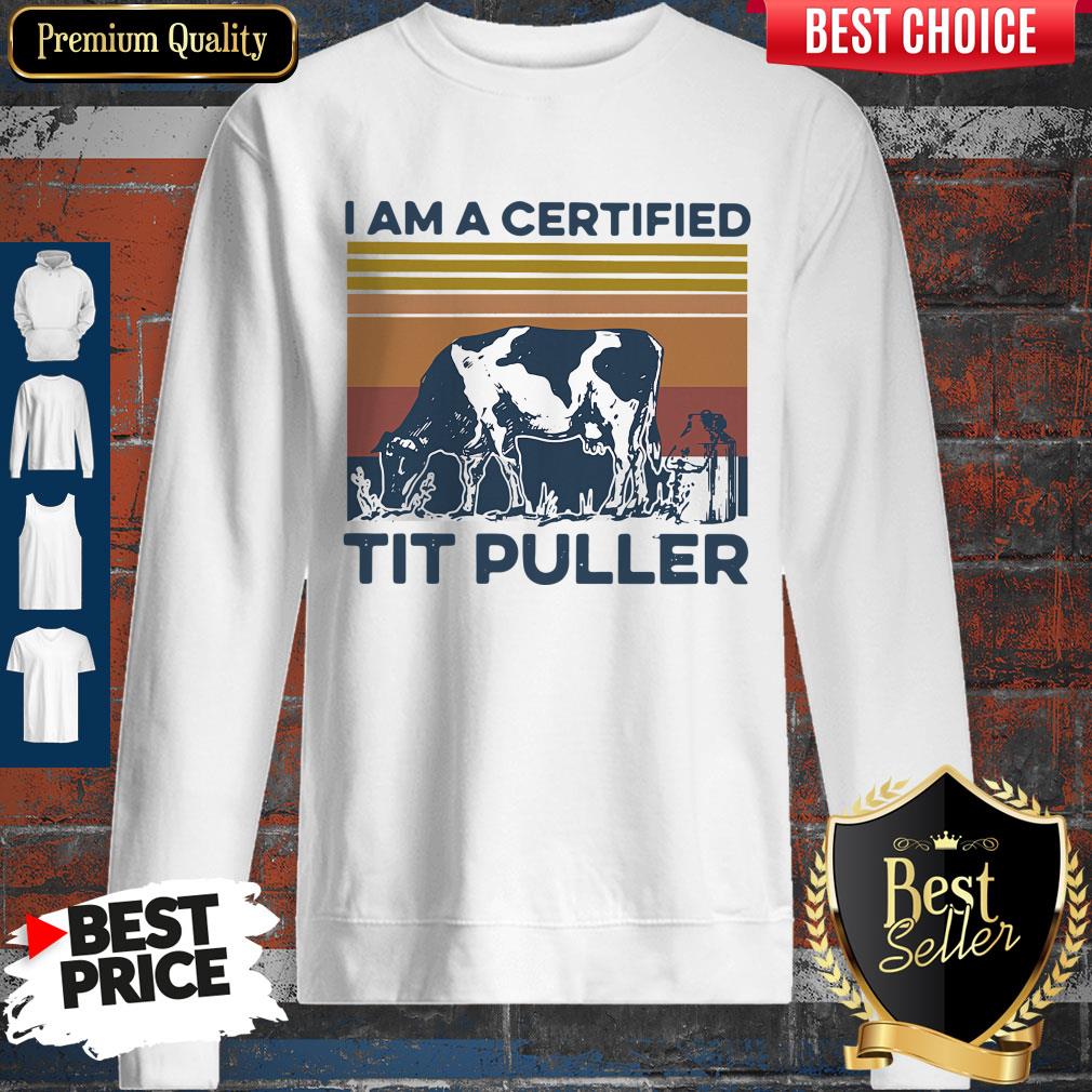 Official Cow I am A Certified Tit Puller Vintage Shirt