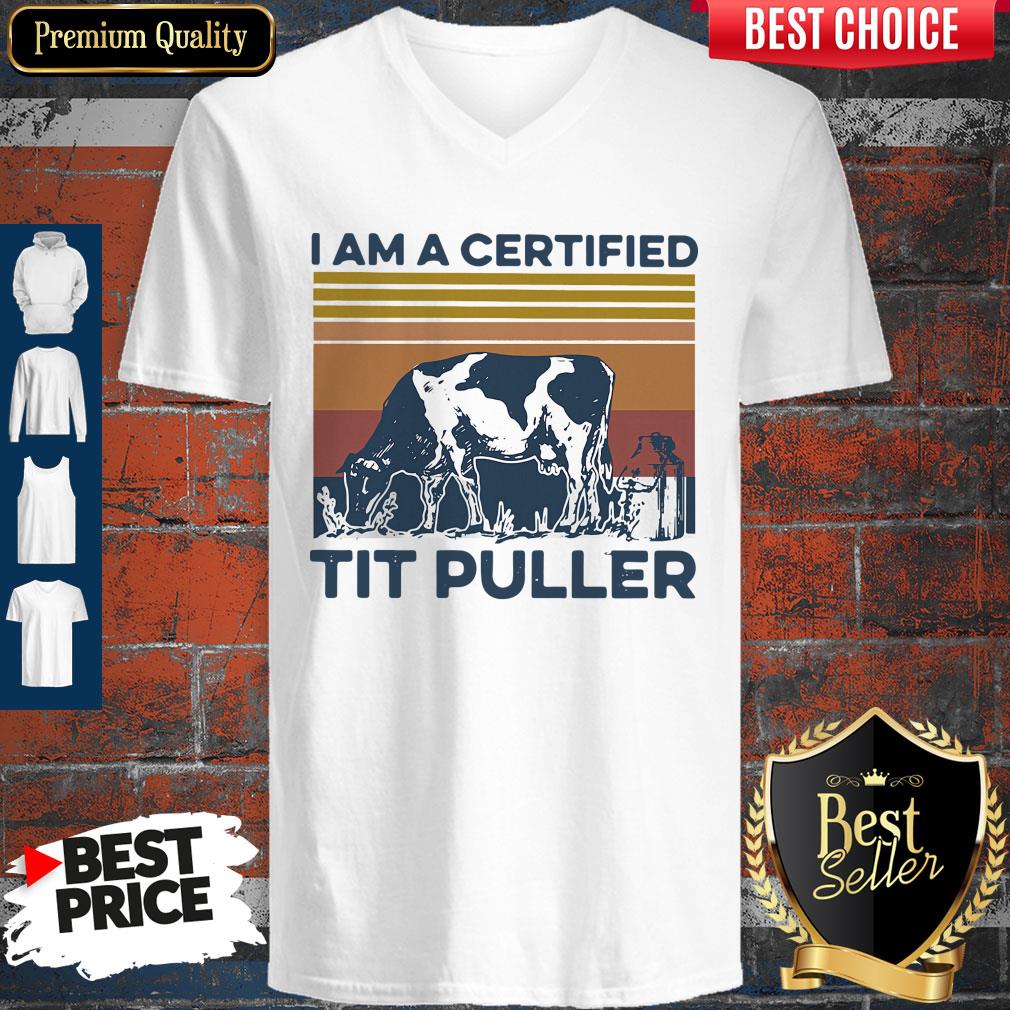 Official Cow I am A Certified Tit Puller Vintage Shirt