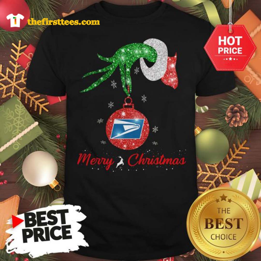 Official Grinch Hand United States Postal Service Merry Christmas Shirt