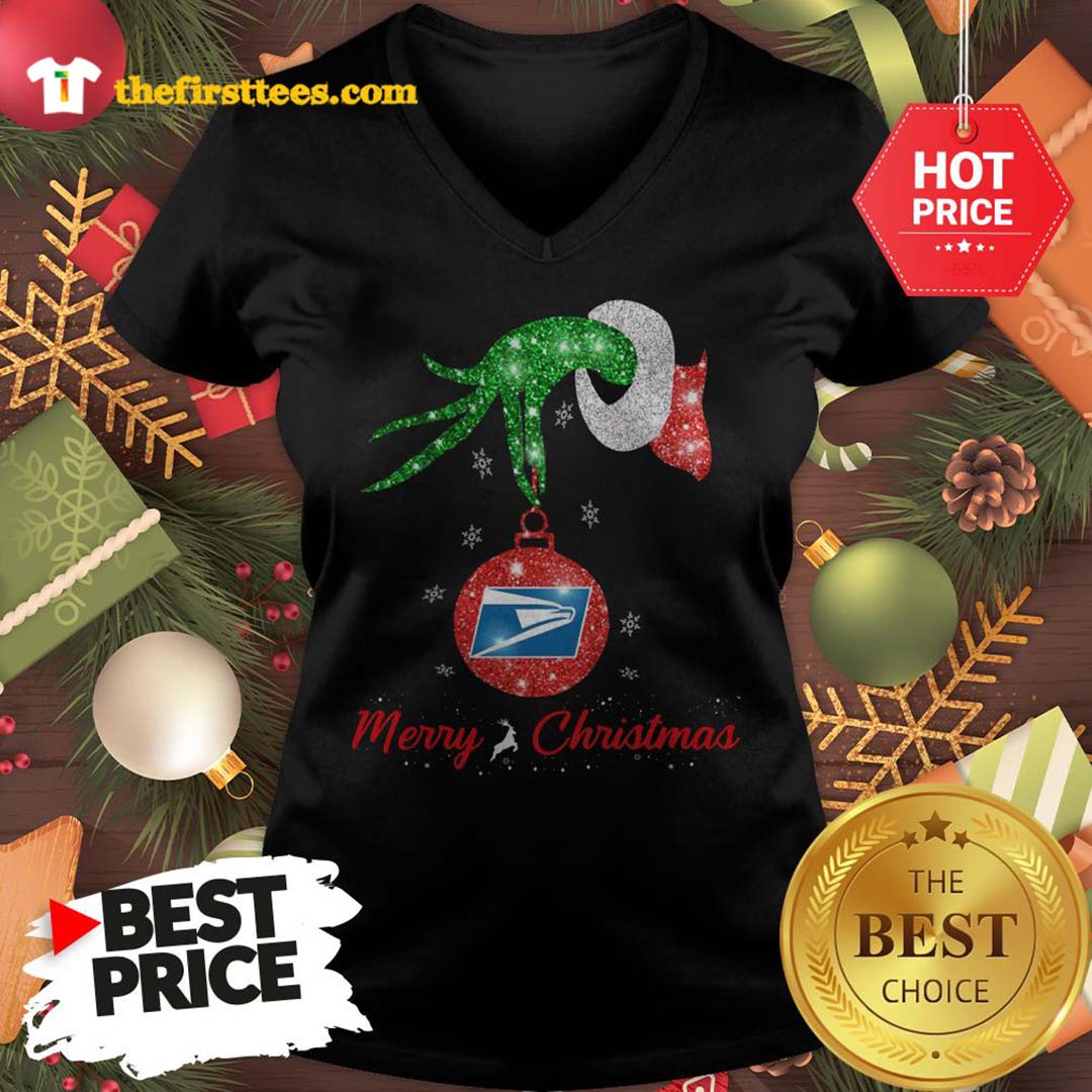 Official Grinch Hand United States Postal Service Merry Christmas Shirt