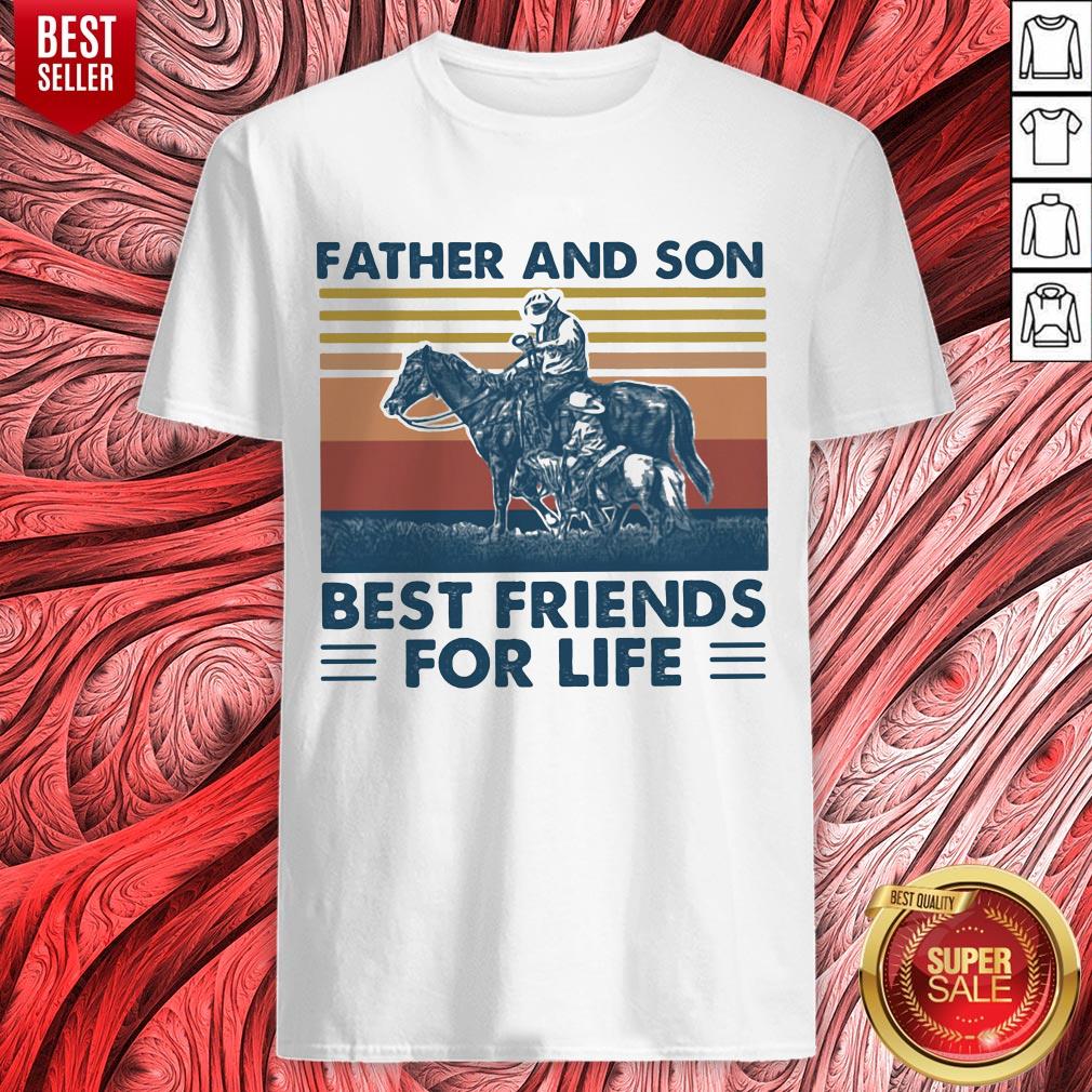 Official Horse Father And Son Best Friends For Life Vintage Retro Shirt