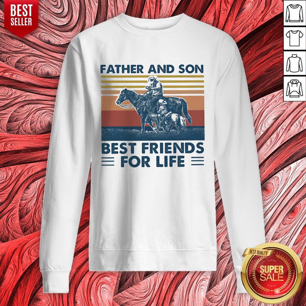 Official Horse Father And Son Best Friends For Life Vintage Retro Shirt