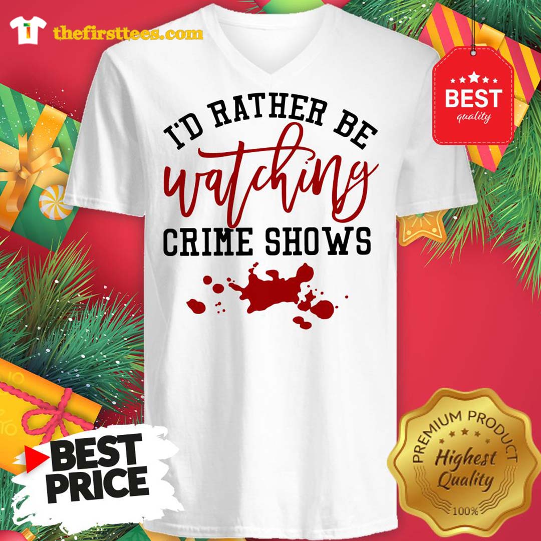 Official I’d Rather Be Watching Crime Shows Red Shirt