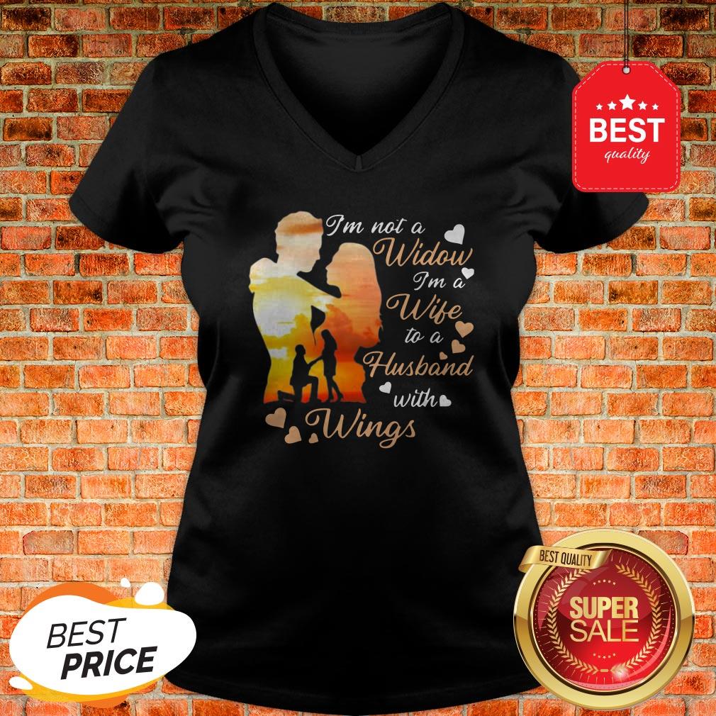 Official I’m Not A Widow I’m A Wife To A Husband With Wings Heart Shirt