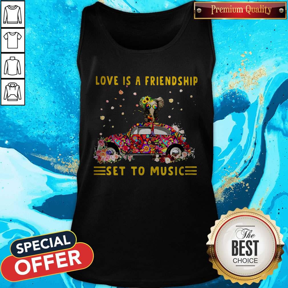 Official Love Is A Friendship Set To Music Elephant Hippie Shirt