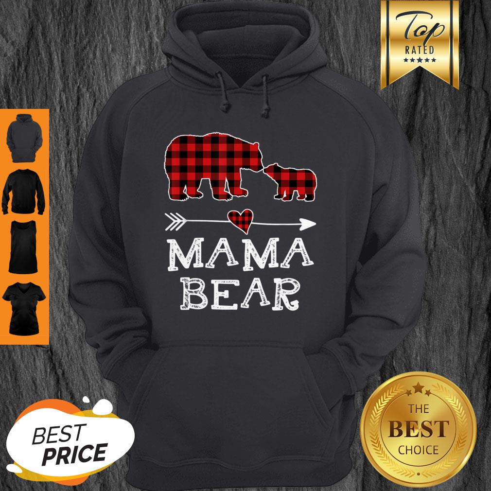 Official Mama Bear Christmas Pajama Red Plaid Buffalo Family Gift Shirt