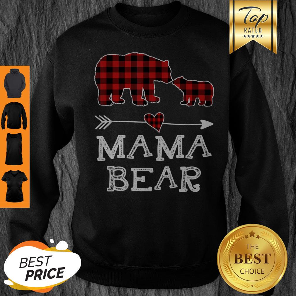 Official Mama Bear Christmas Pajama Red Plaid Buffalo Family Gift Shirt