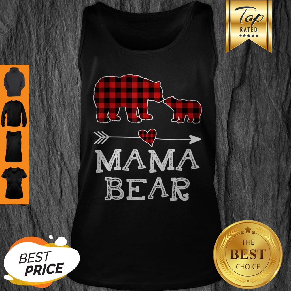 Official Mama Bear Christmas Pajama Red Plaid Buffalo Family Gift Shirt