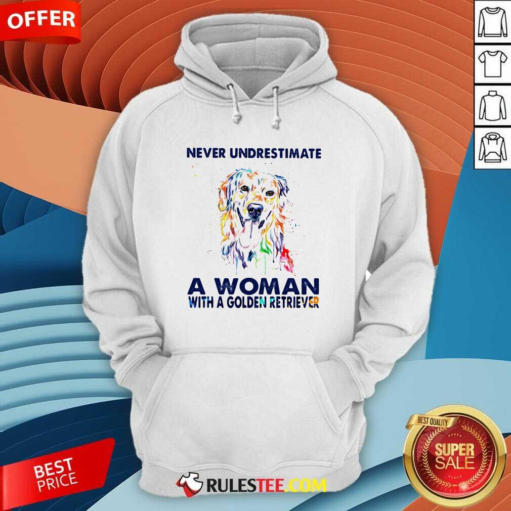 Official Never Underestimate A Woman With A Golden Retriever Ladies Shirt