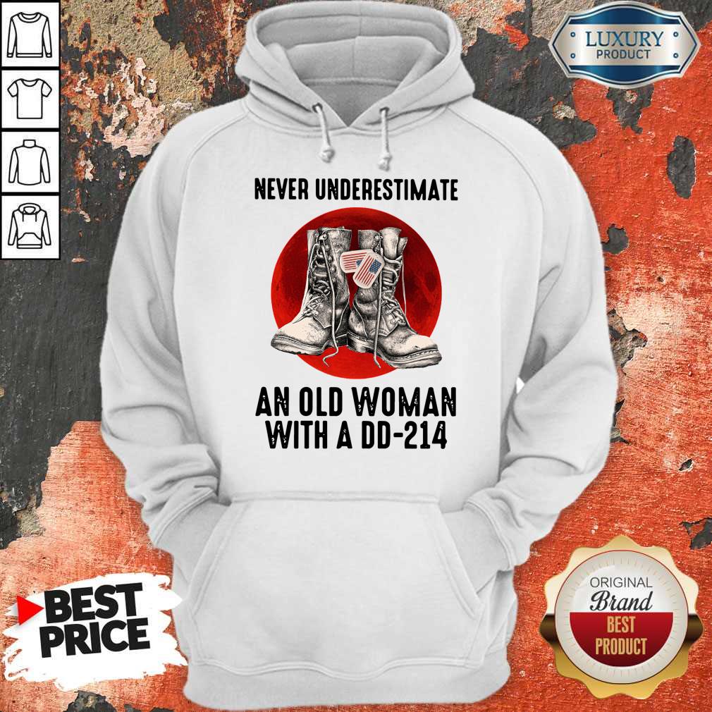 Official Never Underestimate An Old Woman With A Dd 214 Shirt