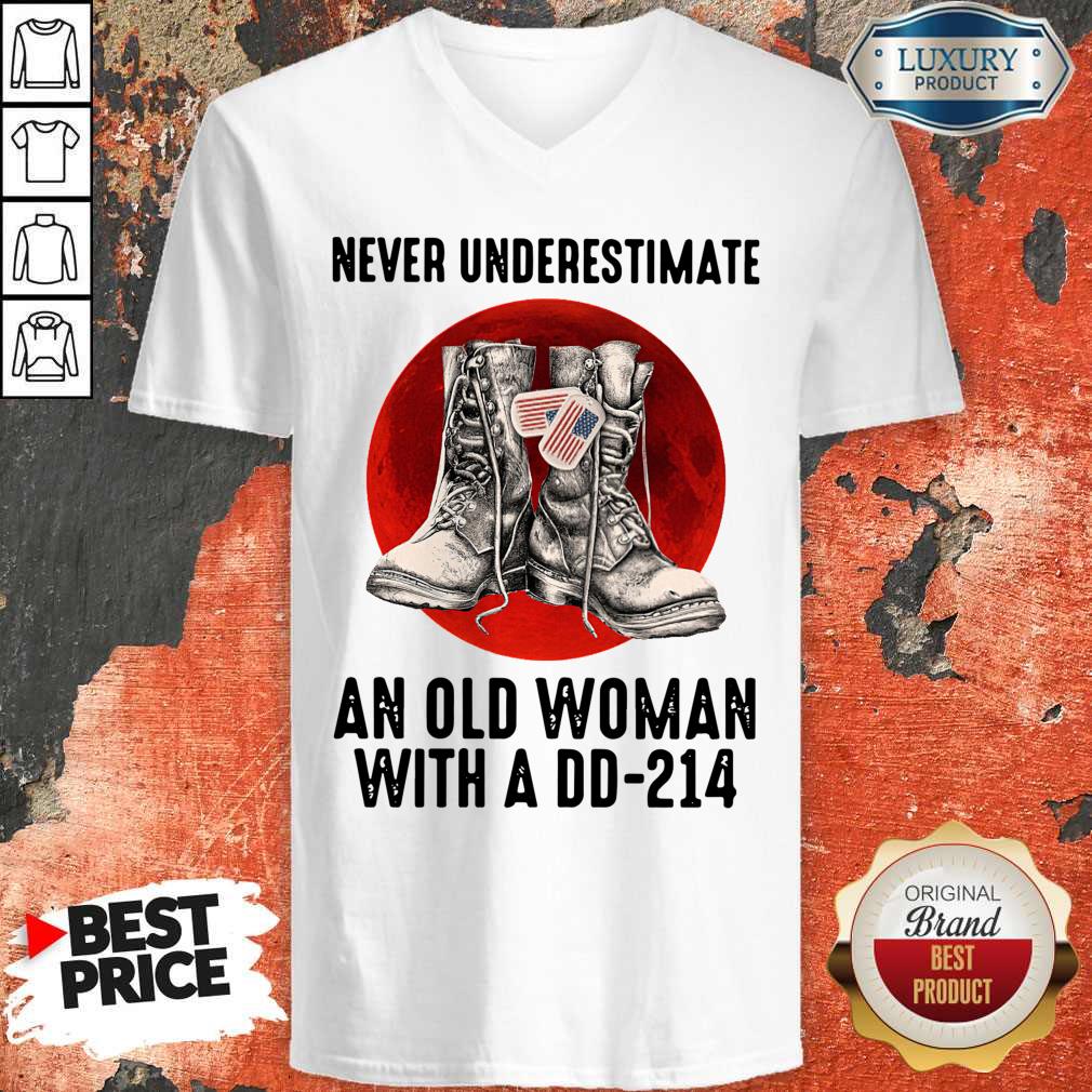 Official Never Underestimate An Old Woman With A Dd 214 Shirt