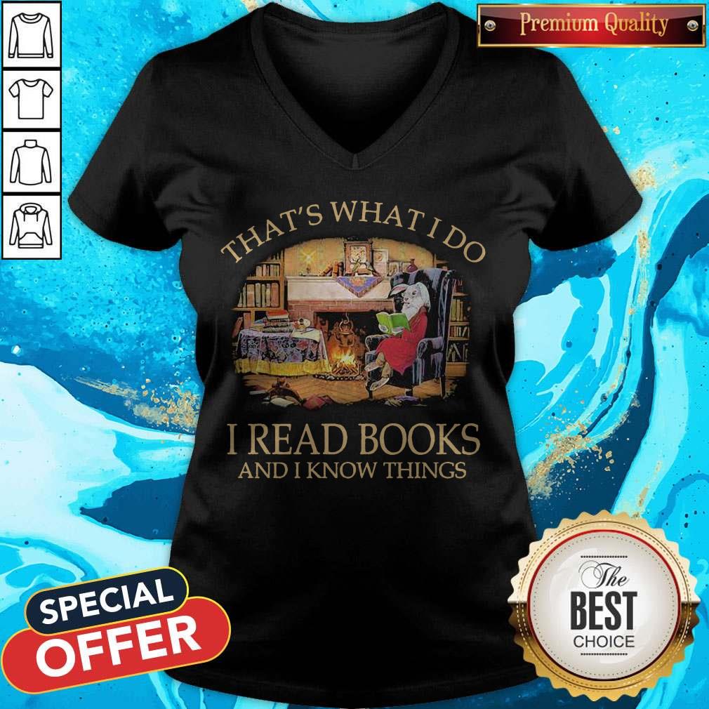 Official Rabbit That’s What I Do I Read Books And I Know Things Black Shirt