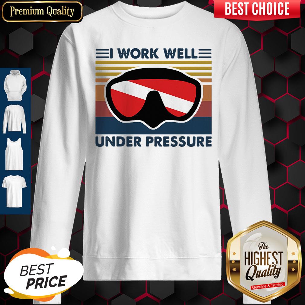 Official Scuba Diving I Work Well Under Pressure Glasses Vintage shirt