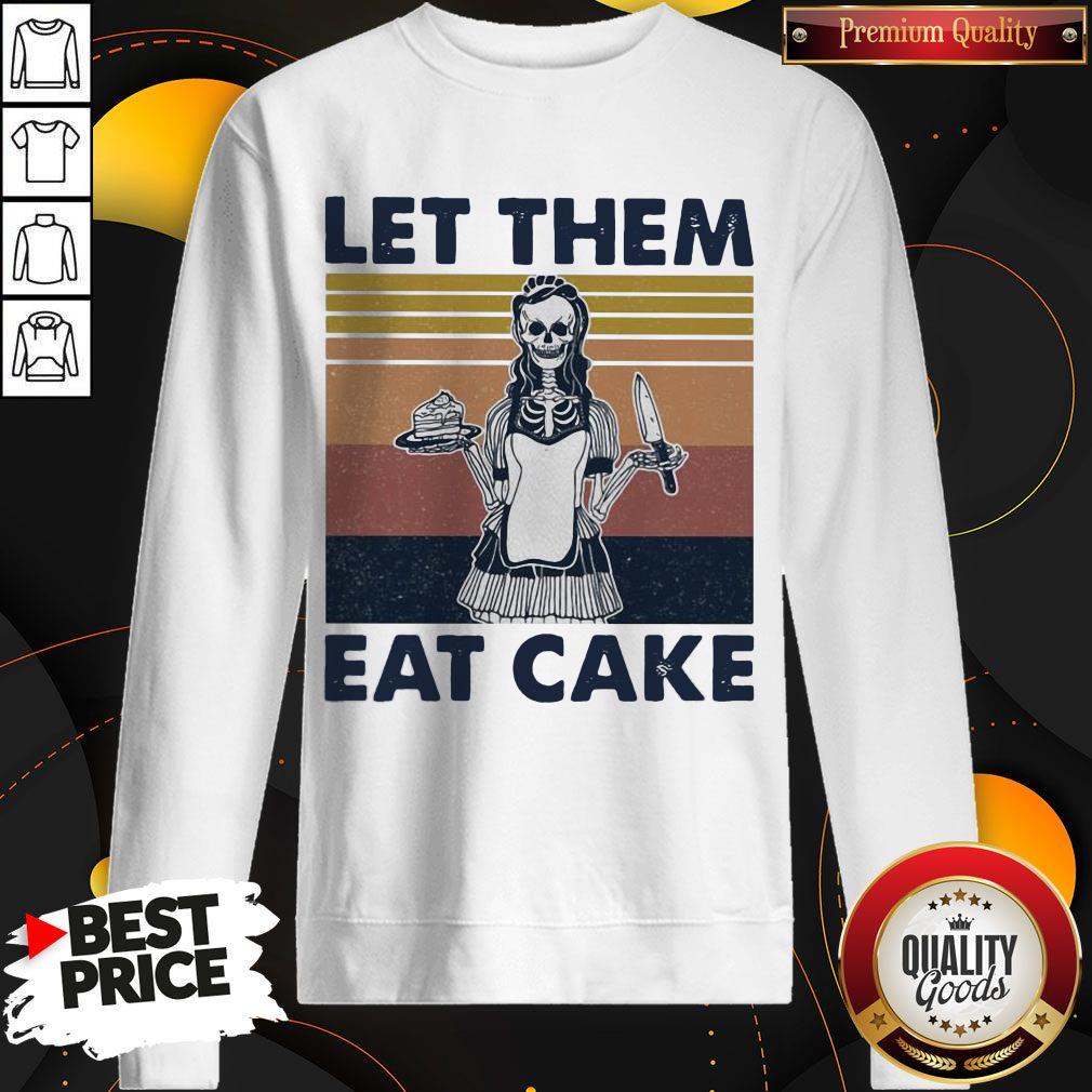 Official Skull Let Them Eat Cake Vintage Retro Shirt