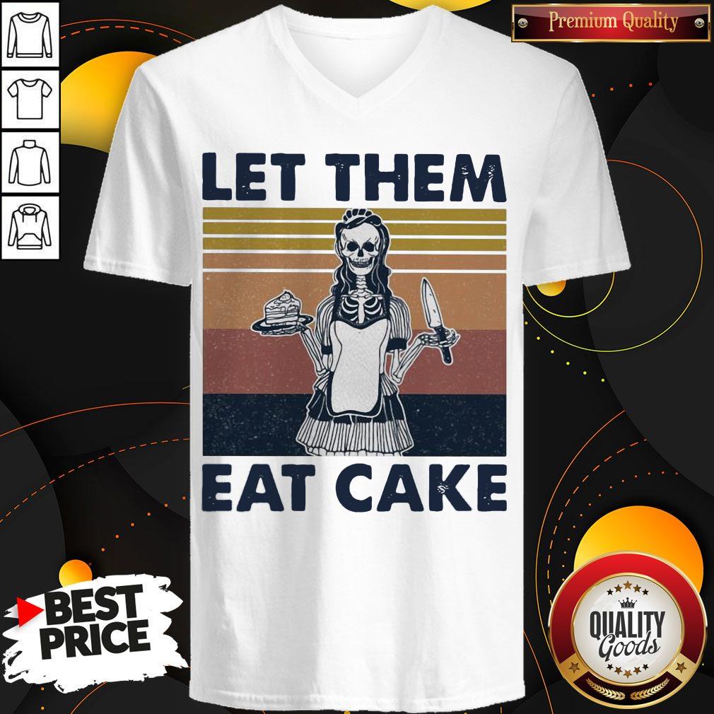 Official Skull Let Them Eat Cake Vintage Retro Shirt