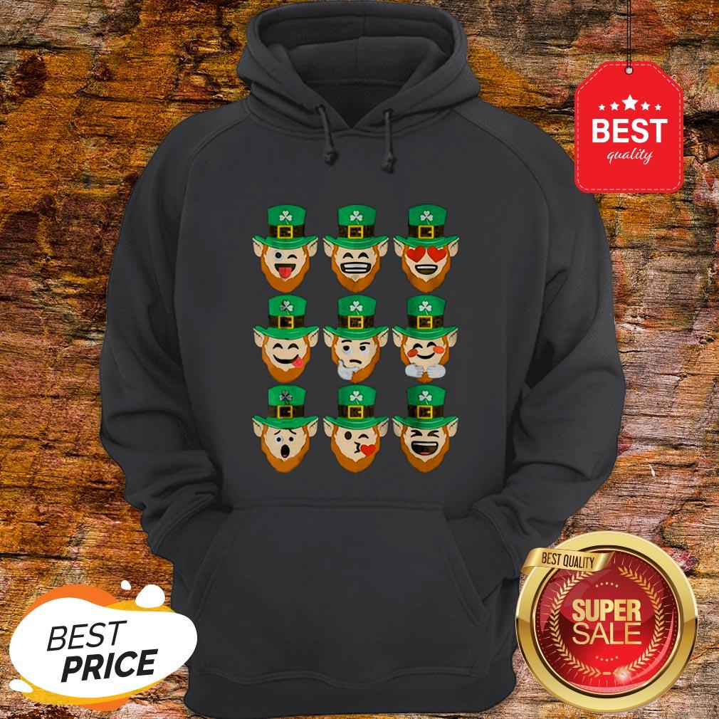 Official St. Patrick Day Emoji Leprechaun Faces Shirt