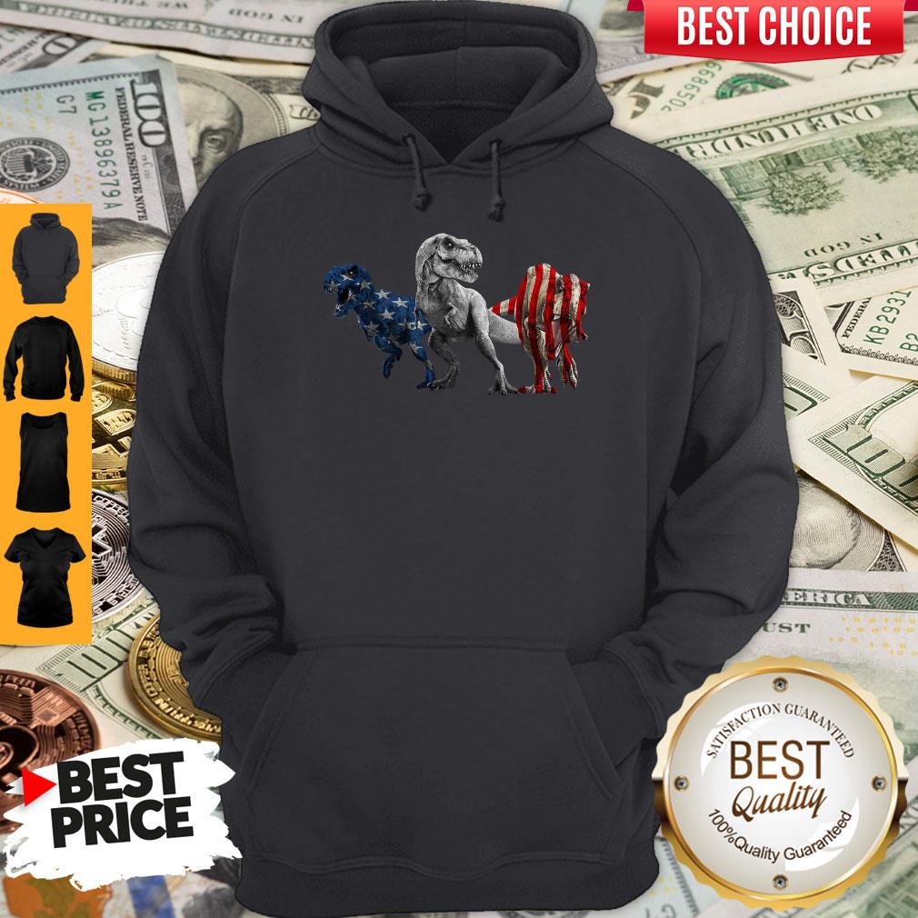 Official T-rex Dinosaur American Flag 4th Of July Shirt