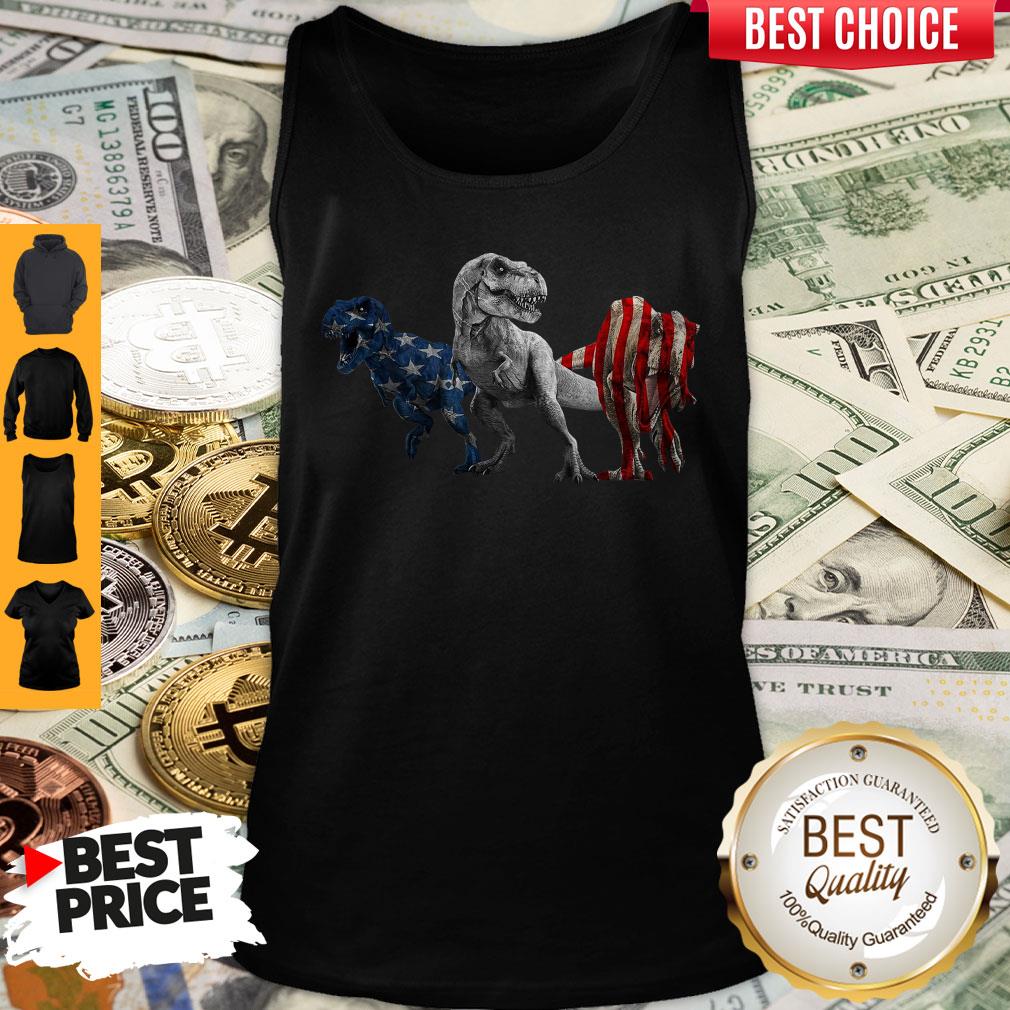 Official T-rex Dinosaur American Flag 4th Of July Shirt