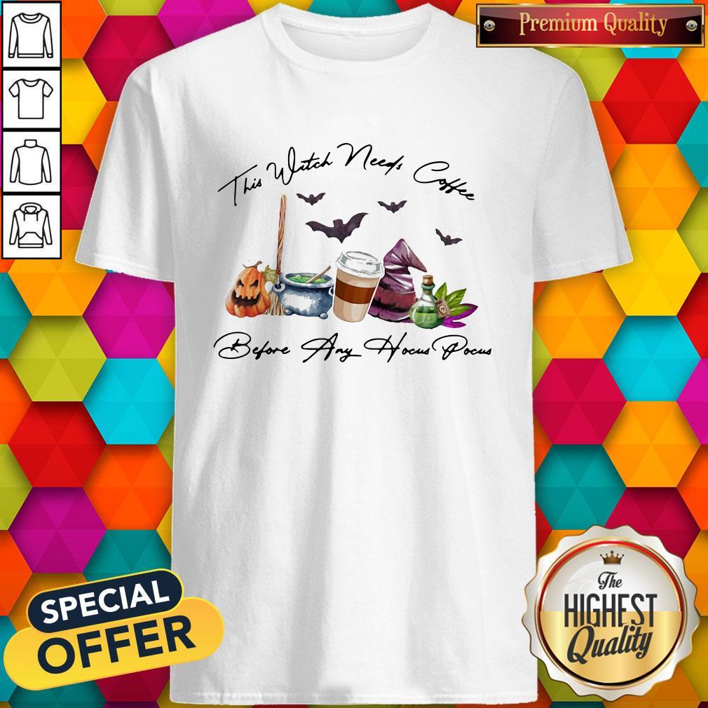 Official This Witch Needs Coffee Before Any Hocus Pocus Shirt