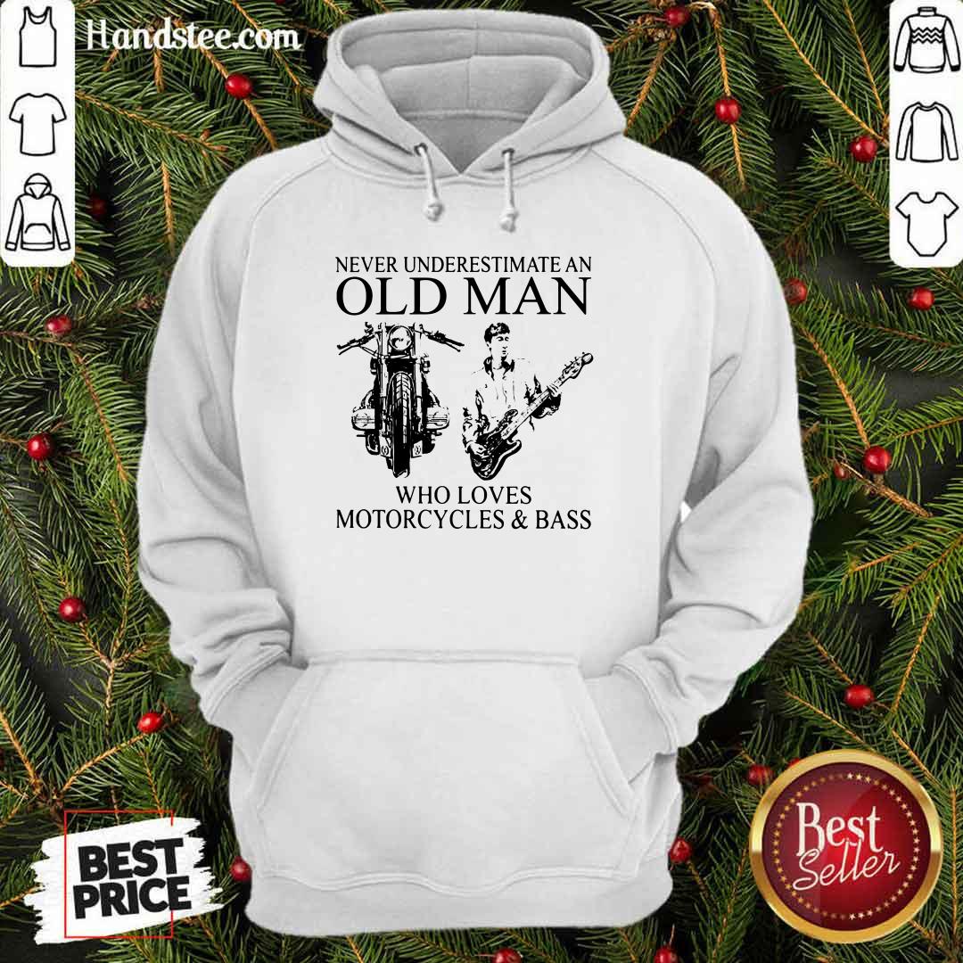 Old Man Loves Motorcycles And Bass Shirt