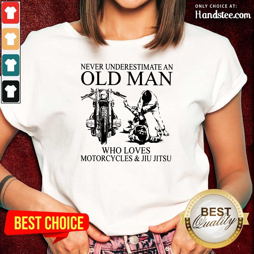 Old Man Loves Motorcycles And Jiu Jitsu Shirt