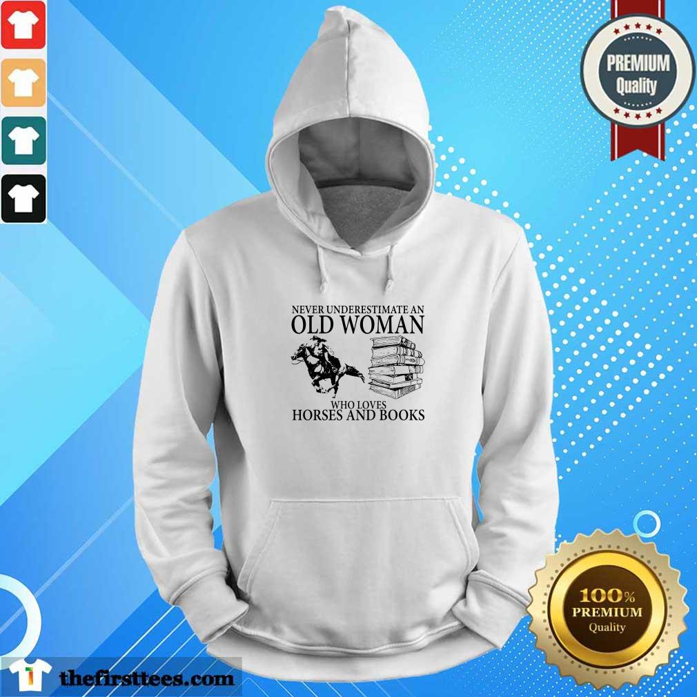 Old Woman Horses Riding And Books Shirt